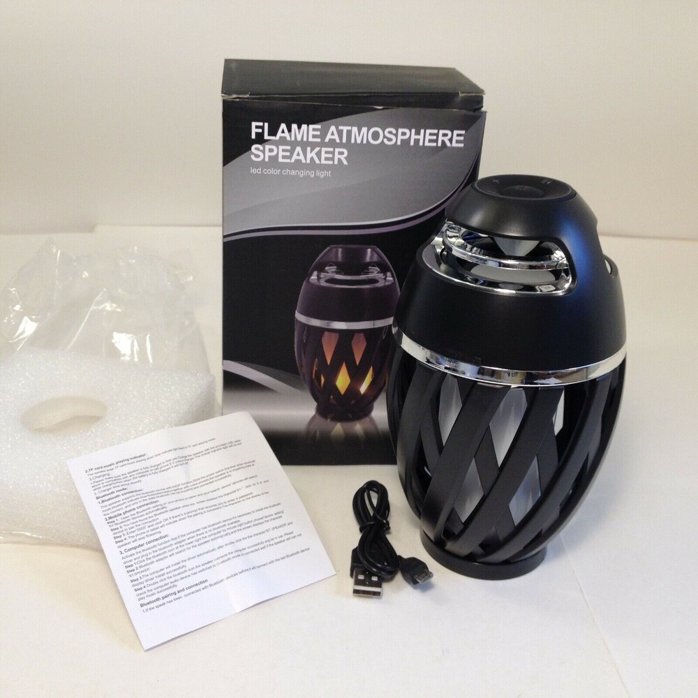 Flame Atmosphere Bluetooth Speaker, LED Color Changing Light